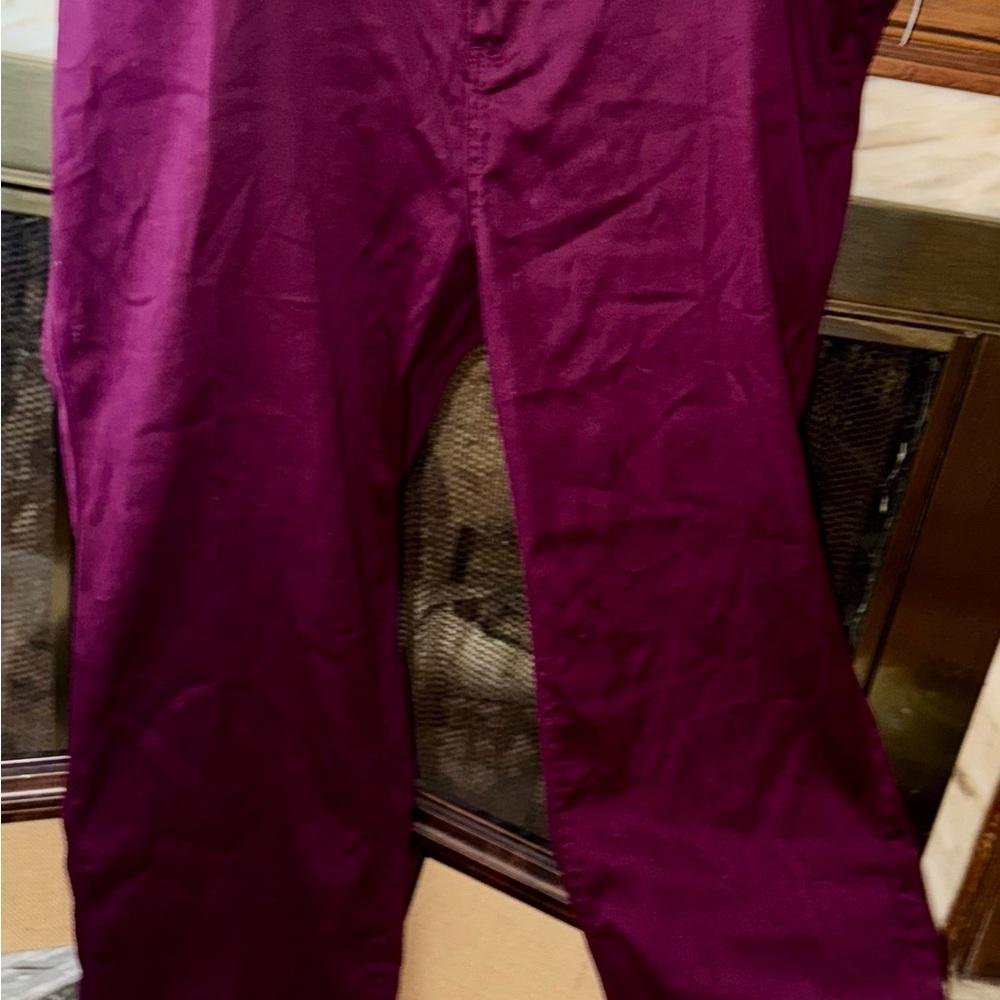 Men's Elegant Burgundy/Rsapberry Stretchy Chinos